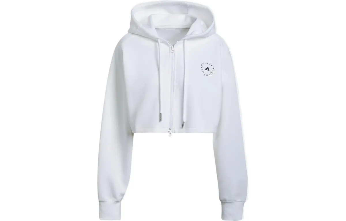 Adidas X Stella McCartney Cropped Coats Women's White Hooded Moderate