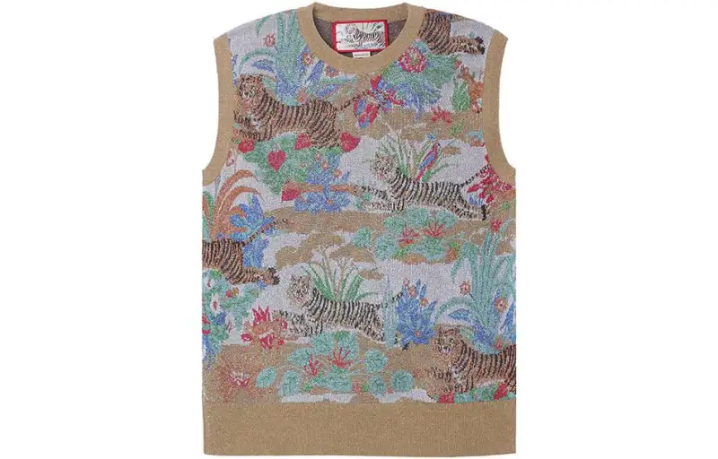 GUCCI Vests Women's Gold Crew Neck Moderate Knitted Fabric