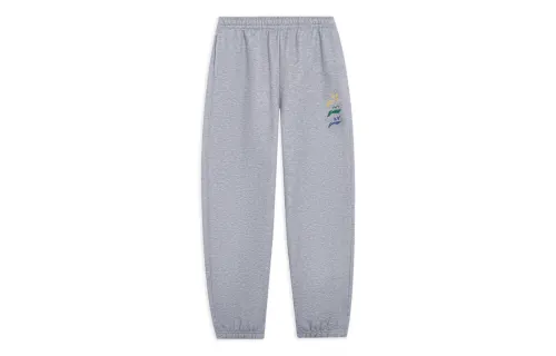 Li Ning Sports Life Collection Fleece Lined Thermal Elastic Waistband Knitted Sweatpants Women's Heather Gray