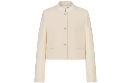 DIOR FW23 Cropped Coat Women's Beige