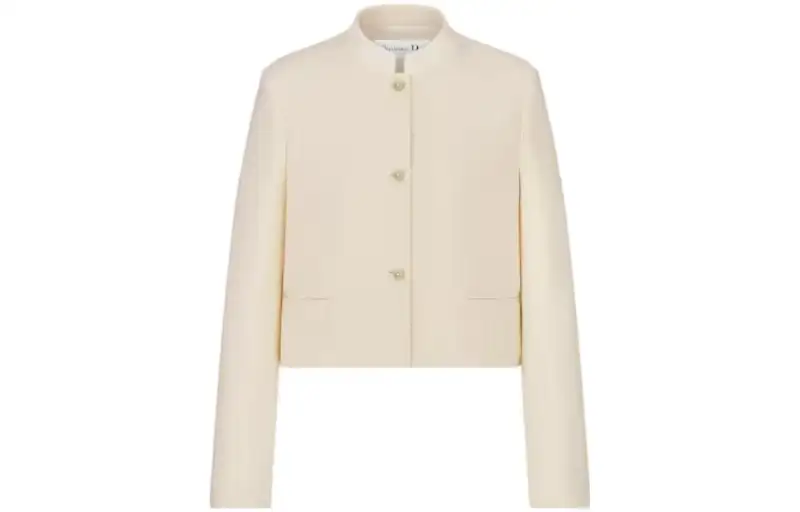 DIOR FW23 Cropped Coat Women's Beige