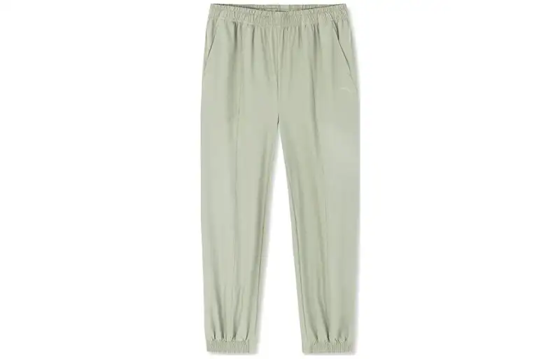 ANTA Variety Training Collection Knitted Sweatpants Women's Green Moderate Cuffed Pants