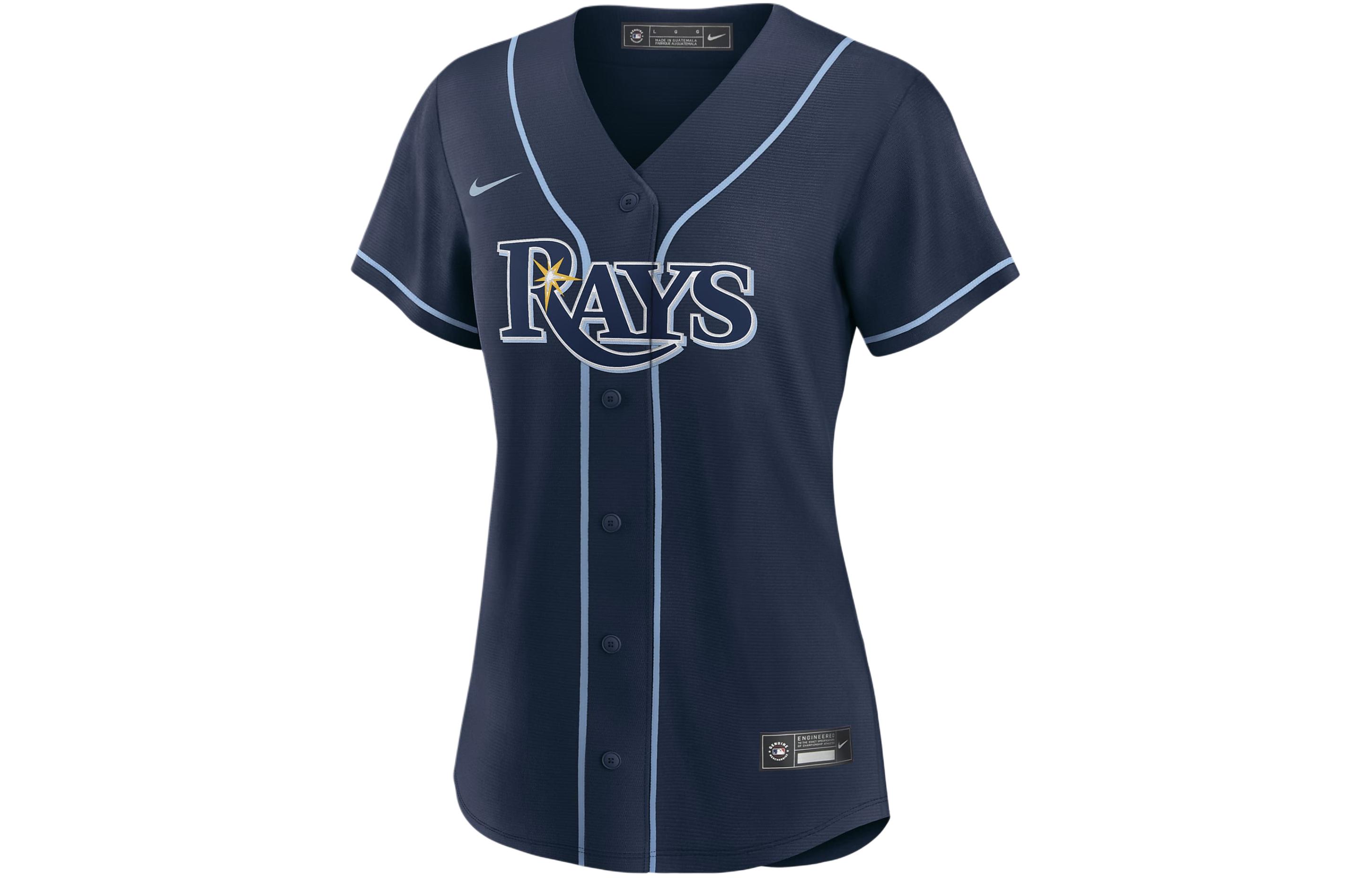 Nike MLB Collaboration Tampa Bay Rays Baseball Jacket Women's Marine Blue