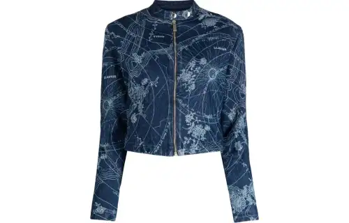OFF-WHITE Map-print denim jacket