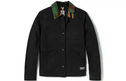 Timberland Camouflage Lapel Loose Fit Puffer Jacket Women's Black