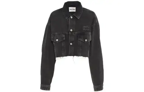 MIU MIU SS23 Denim Jacket Women's Black