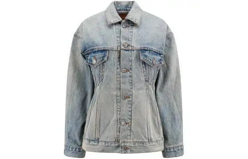 Balenciaga Collared Button Up Denim Jacket