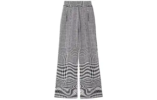 Burberry Wraped Houndstooth Jacquard Wide-Leg Trousers