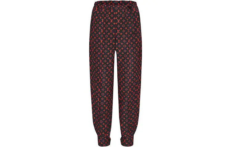 LOUIS VUITTON Knitted Sweatpants Women's Red