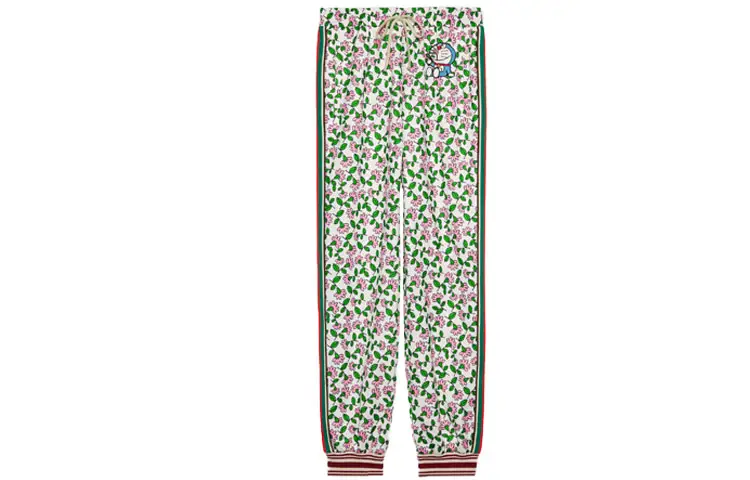 GUCCI X Doraemon Casual Pants Women's Multicolor Moderate Cuffed Pants