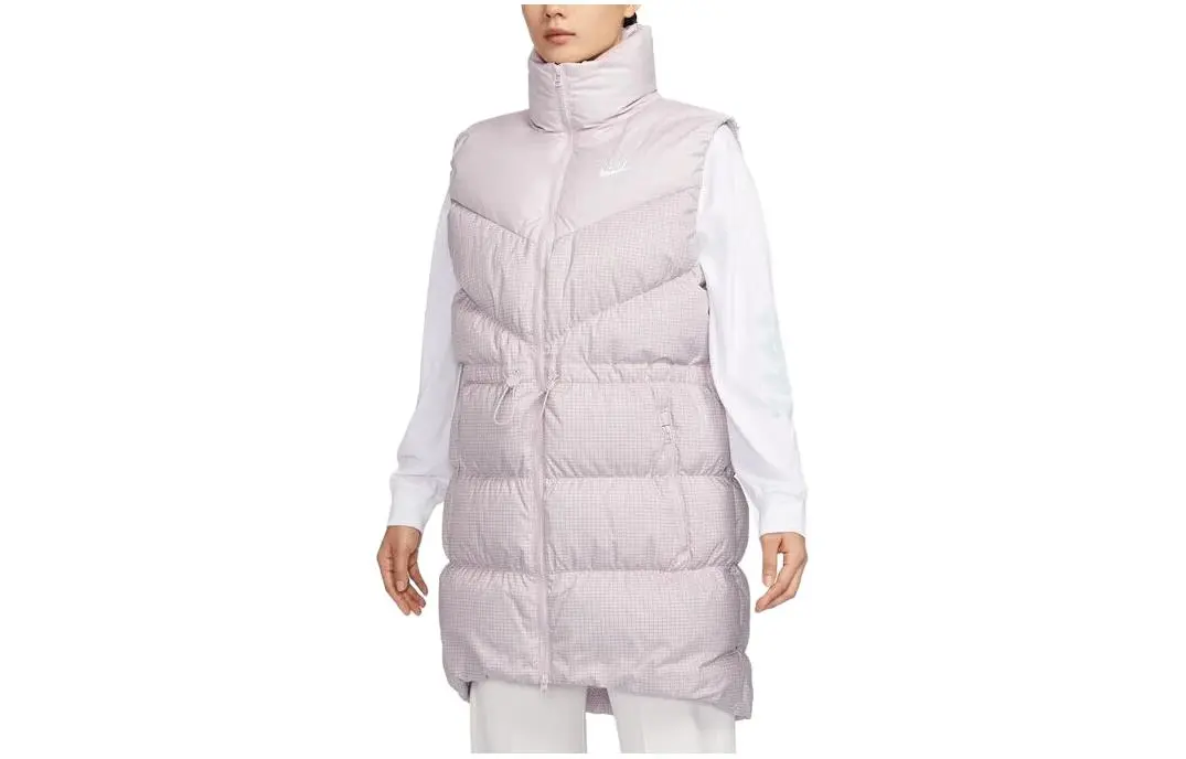 Nike Down Vests Women's Pink Stand Collar Moderate