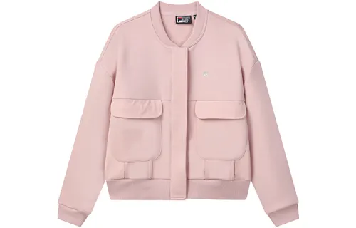 FILA Solid Color Loose Fit Coat Spring Fall Women's Soft Pink