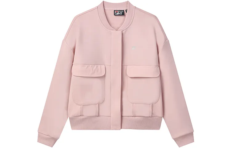 FILA Solid Color Loose Fit Coat Spring Fall Women's Soft Pink