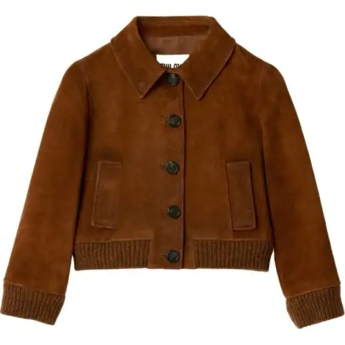 MIU MIU Cropped Coat Women's Hazelnut