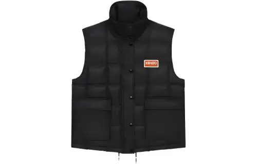 KENZO Logo Patch High-Neck Quilted Gilet