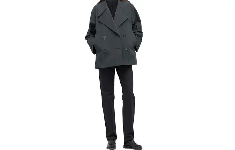 UNIQLO Cropped Coat Women's Dark Gray