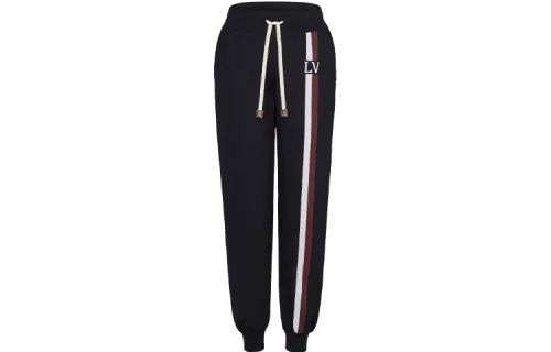 LOUIS VUITTON Knitted Sweatpants Women's Dark Blue