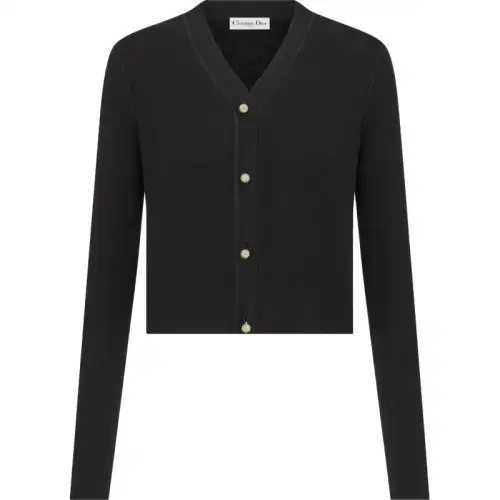DIOR Knitwear Women's Black V Neck Moderate