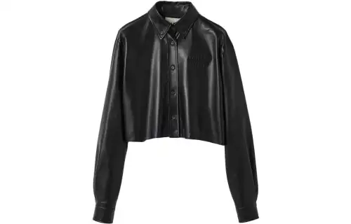 MIU MIU Leather Jacket Women's Black