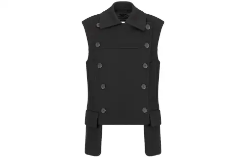 DIOR Vests Women's Black Lapel Moderate Other