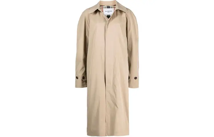 Balenciaga Trench Coats Women's Khaki Lapel Moderate