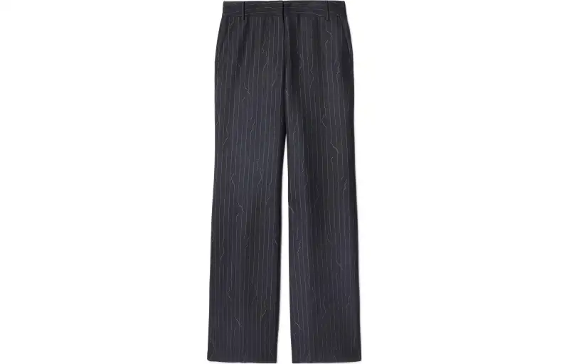 OFF-WHITE pinstripe-pattern virgin wool-blend trousers
