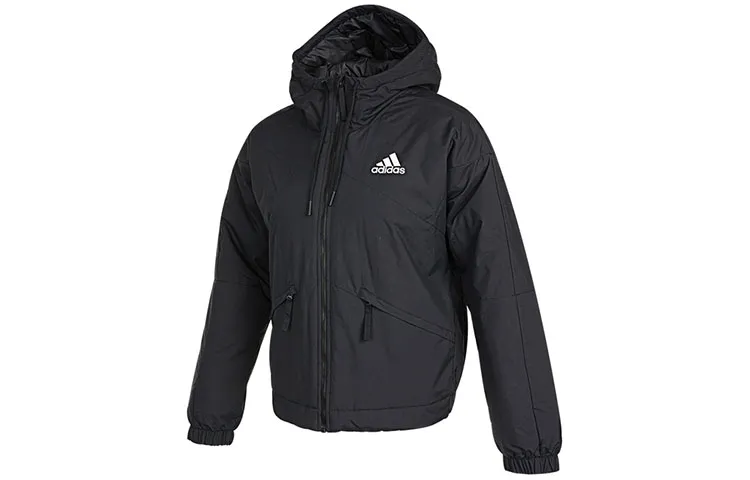 Adidas Puffer Jackets Women's Black Hooded Moderate Other