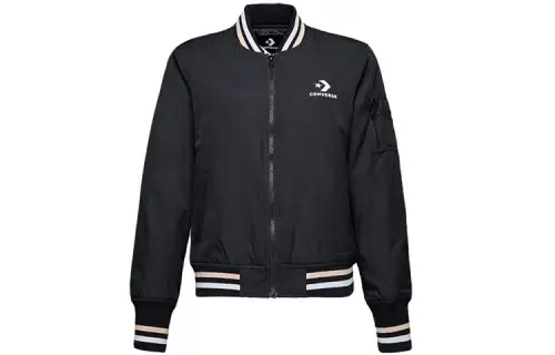 Converse Baseball Jerseys Women's Black Baseball Collar Moderate Straight Fit