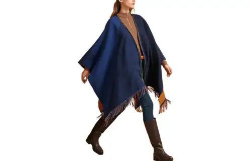 HERMES Cloaks Women's Blue Moderate
