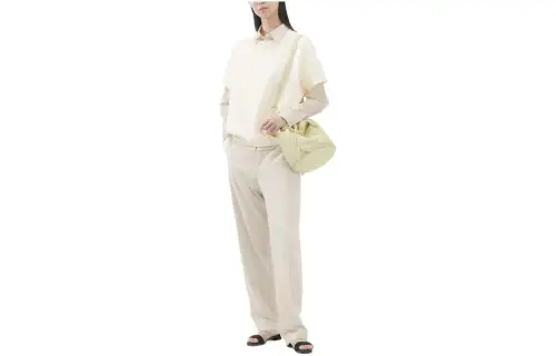 UNIQLO Casual Pants Women's Light Beige Moderate Straight Fit Pants