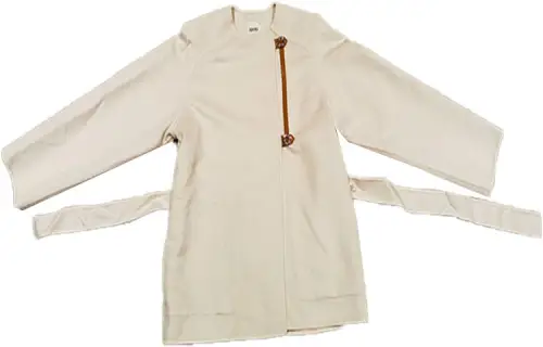 HERMES Coats Women's Khaki Crew Neck Moderate