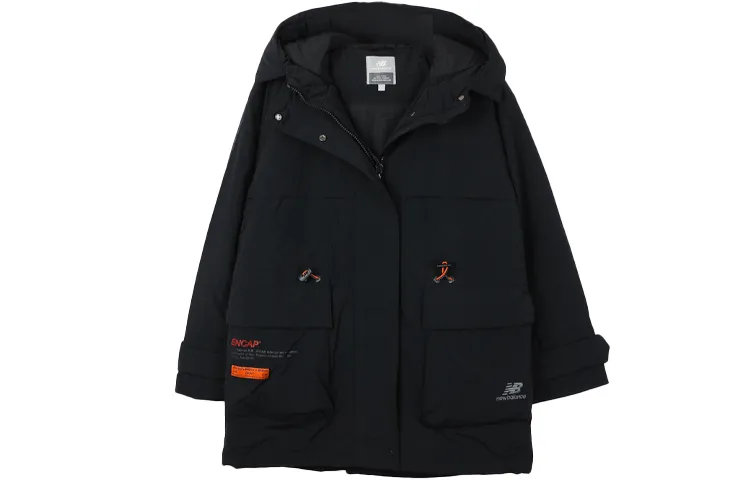 New Balance Puffer Jackets Women's Black Moderate Straight Fit