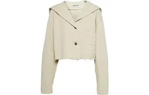 MIU MIU SS23 Cropped Coat Women's Khaki