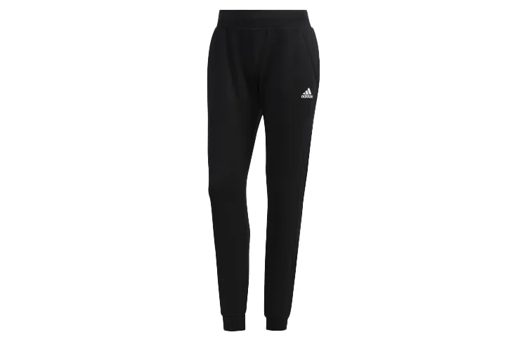 Adidas Knitted Sweatpants Women's Black Moderate Cuffed Pants