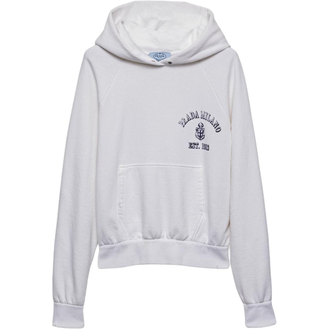Prada Logo Printed Long-Sleeved Hoodie