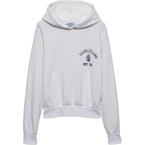 Prada Logo Printed Long-Sleeved Hoodie