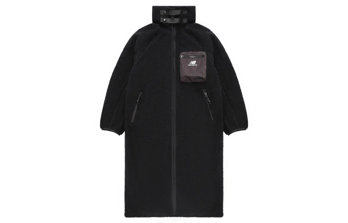 New Balance Velvet Jackets Women's Black Stand Collar Thickened