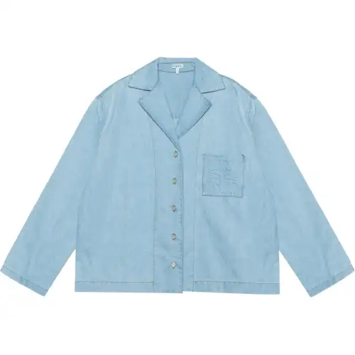 LOEWE Denim Jackets Women's Blue Moderate Straight Fit