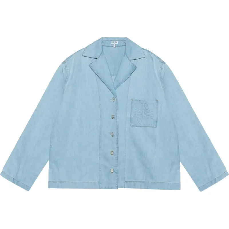 LOEWE Denim Jackets Women's Blue Moderate Straight Fit