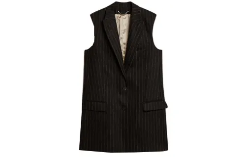 stripe-pattern peak-lapels gilet