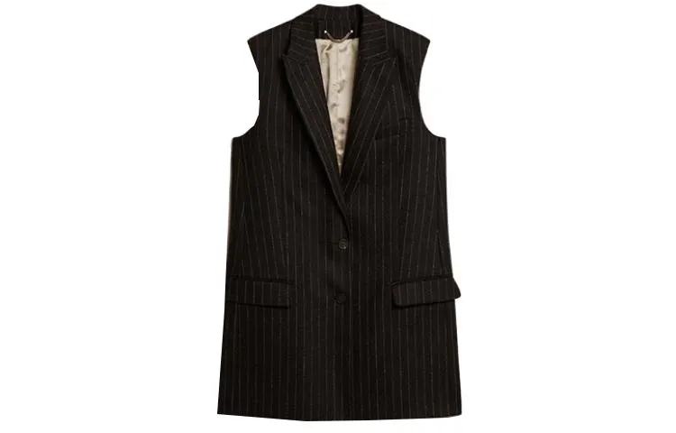 stripe-pattern peak-lapels gilet