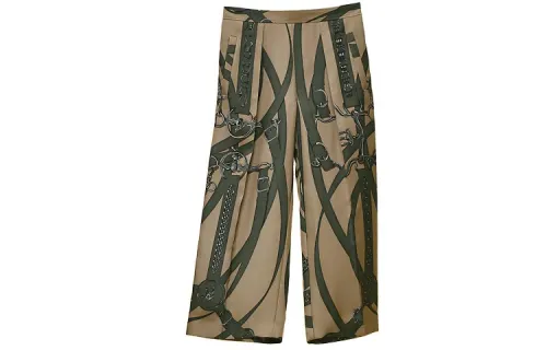 HERMES Casual Pants Women's Green