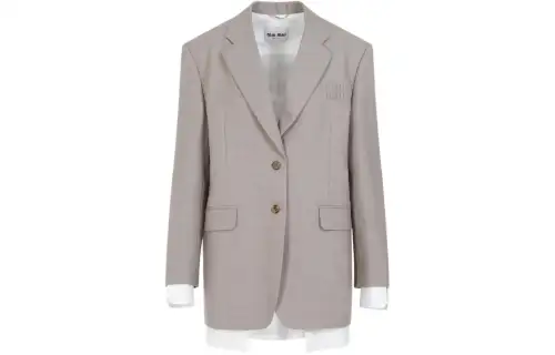 MIU MIU SS24 Business Suit Coat Unisex Gray