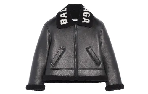 Balenciaga Cocoon Shearling Leather Jacket 'Black'