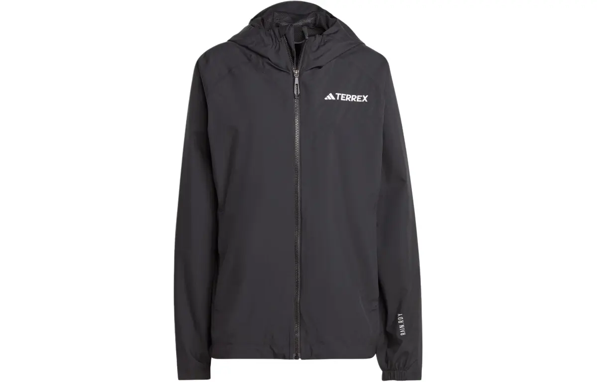 Adidas ULT Outdoor Hiking Waterproof, Windproof, Breathable, And Rainproof Windbreaker Jacket Women's Black