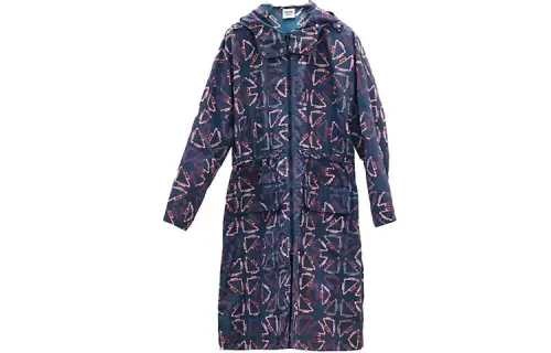 HERMES Trench Coat Women's Navy Blue