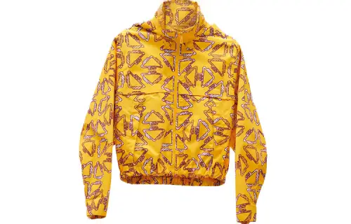 HERMES Cropped Coats Women's Yellow Hooded Moderate