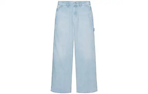UNIQLO X JW Anderson Uniqlo Jw Anderson Co Branded Series Casual Pants Women's Sky Blue Moderate Straight Fit Pants