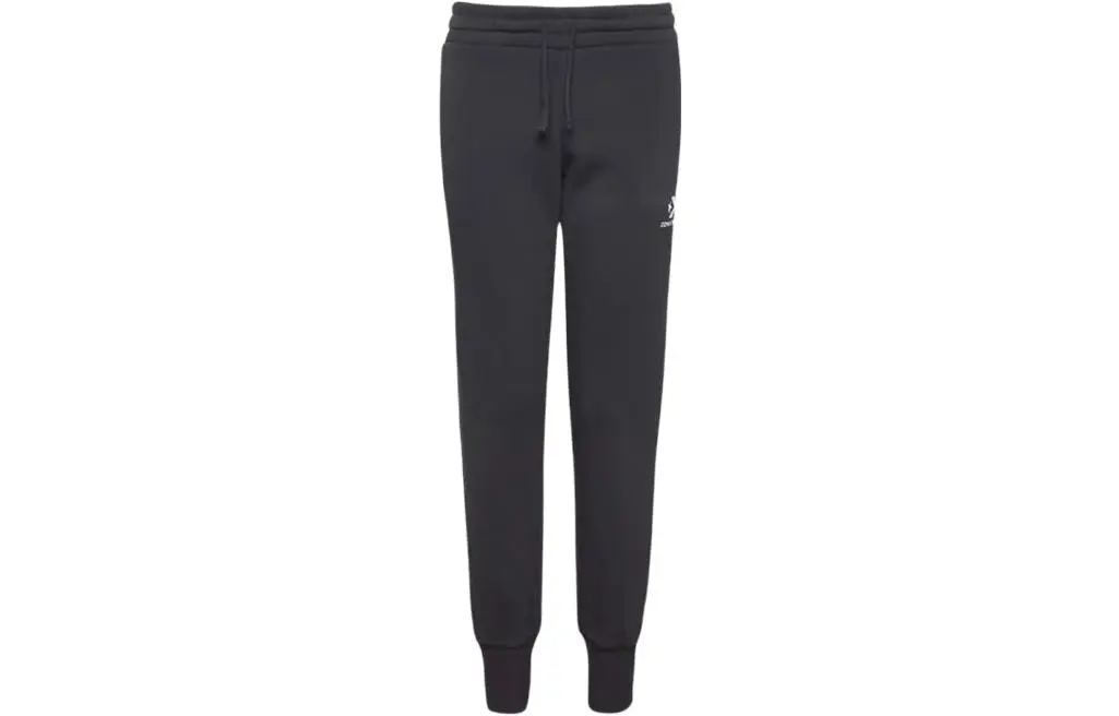 Converse Drawstring Casual Fleece Lined Cuff Knitted Sweatpants Women's Black