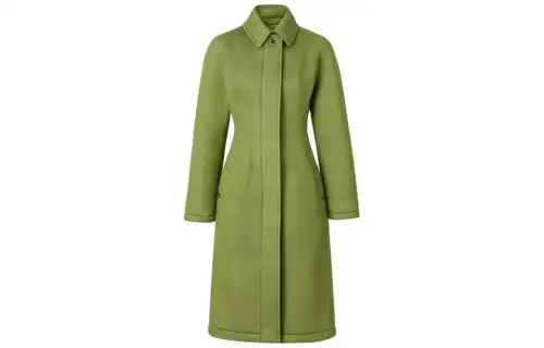 Burberry Coats Women's Green Lapel Moderate Straight Fit